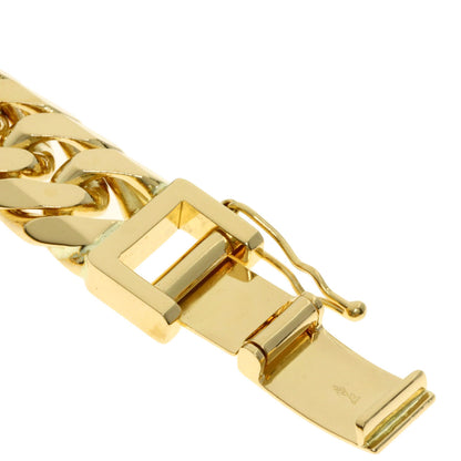 Curb chain, 6-sided double curb chain. Bracelet K18 Yellow Gold 94g　mens