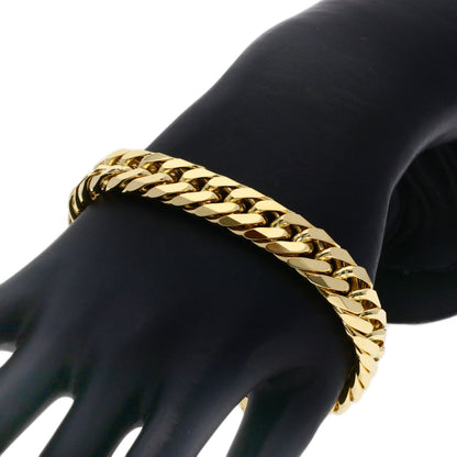 Curb chain, 6-sided double curb chain. Bracelet K18 Yellow Gold 94g　mens