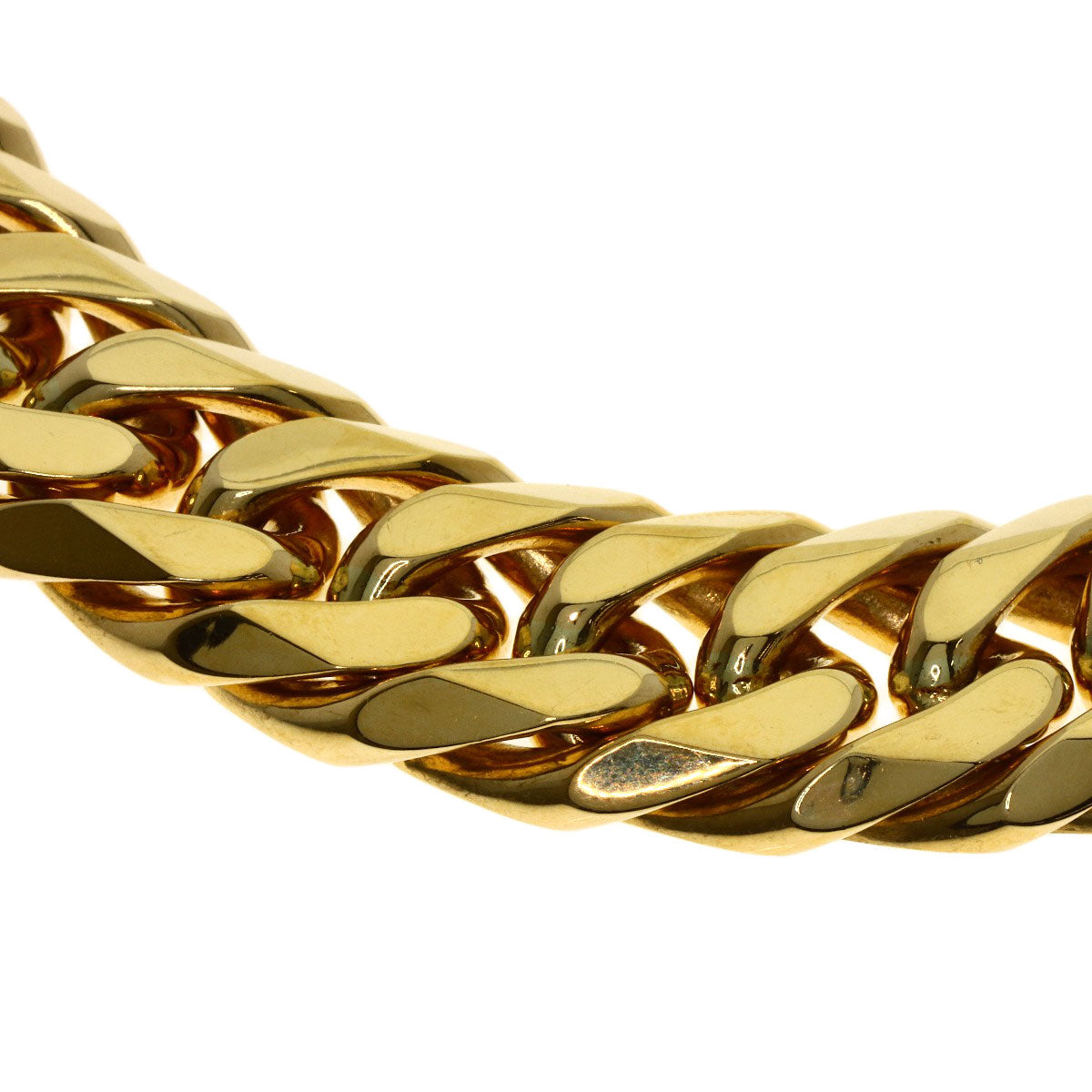 Curb chain Kihei W6 side Bracelet K18 Yellow Gold 184.2g　mens