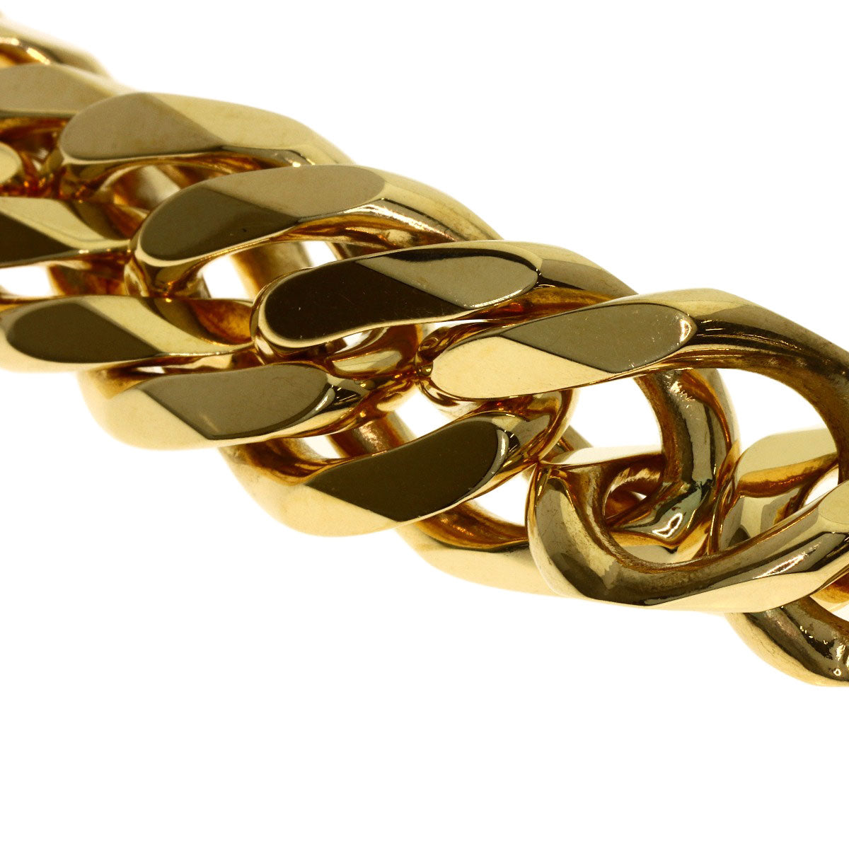 Curb chain Kihei W6 side Bracelet K18 Yellow Gold 184.2g　mens