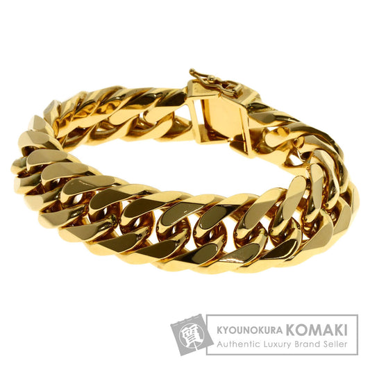 Curb chain Kihei W6 side Bracelet K18 Yellow Gold 184.2g　mens