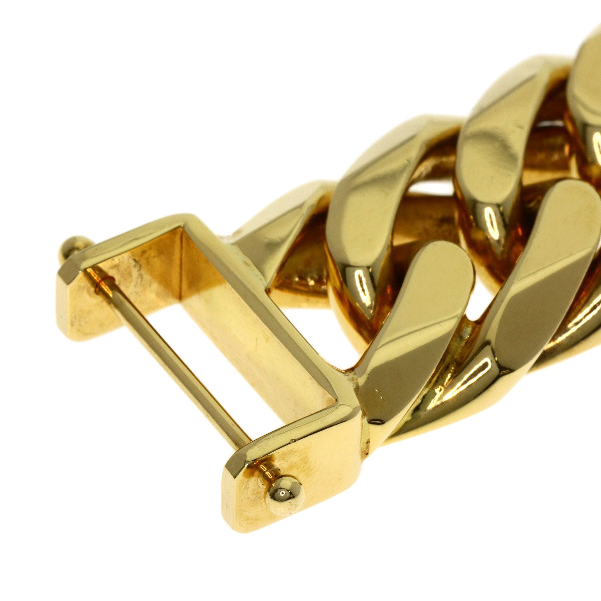 Curb chain Kihei W6 side Bracelet K18 Yellow Gold 184.2g　mens