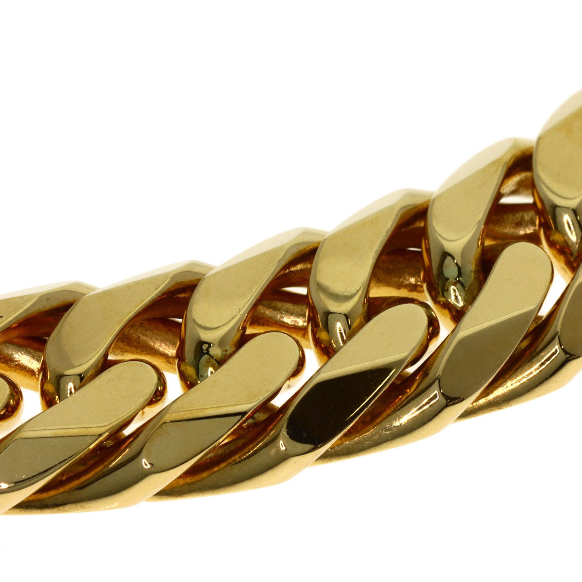 Curb chain Kihei W6 side Bracelet K18 Yellow Gold 184.2g　mens