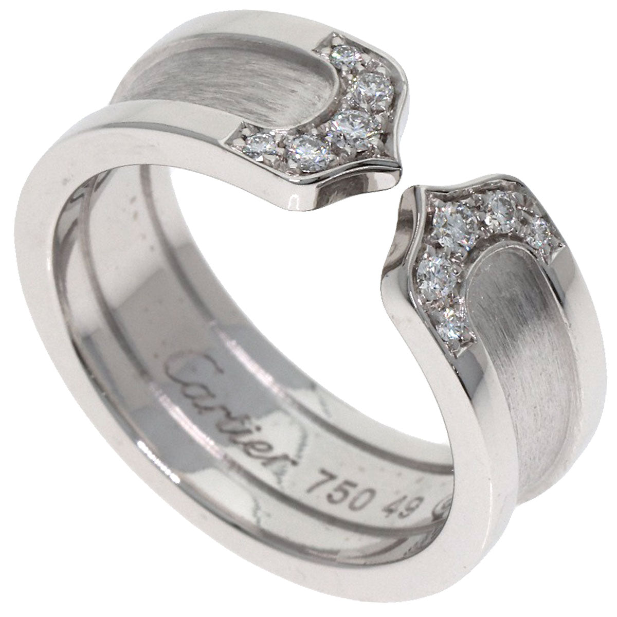 CARTIER C2 Diamond #49 Ring K18 White Gold Ladies [Used]