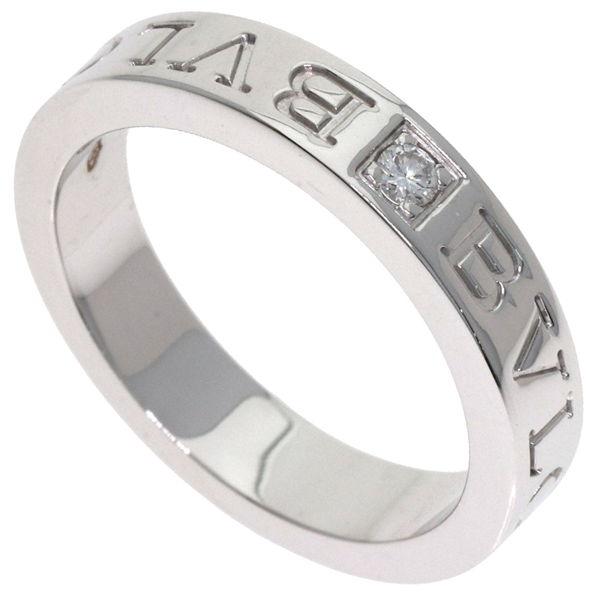 BVLGARI Double Logo Diamond Ring K18 White Gold Ladies [Used]