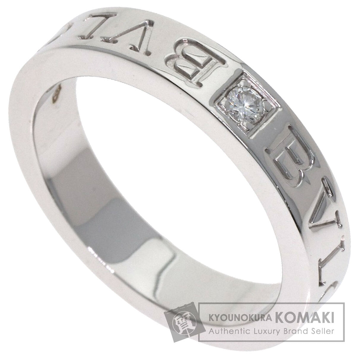BVLGARI Double Logo Diamond Ring K18 White Gold Ladies [Used]