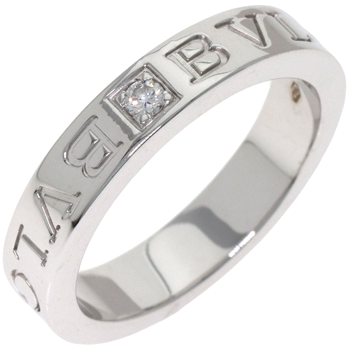 BVLGARI Double Logo Diamond Ring K18 White Gold Ladies [Used]