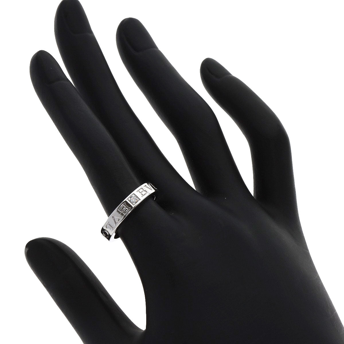 BVLGARI Double Logo Diamond Ring K18 White Gold Ladies [Used]
