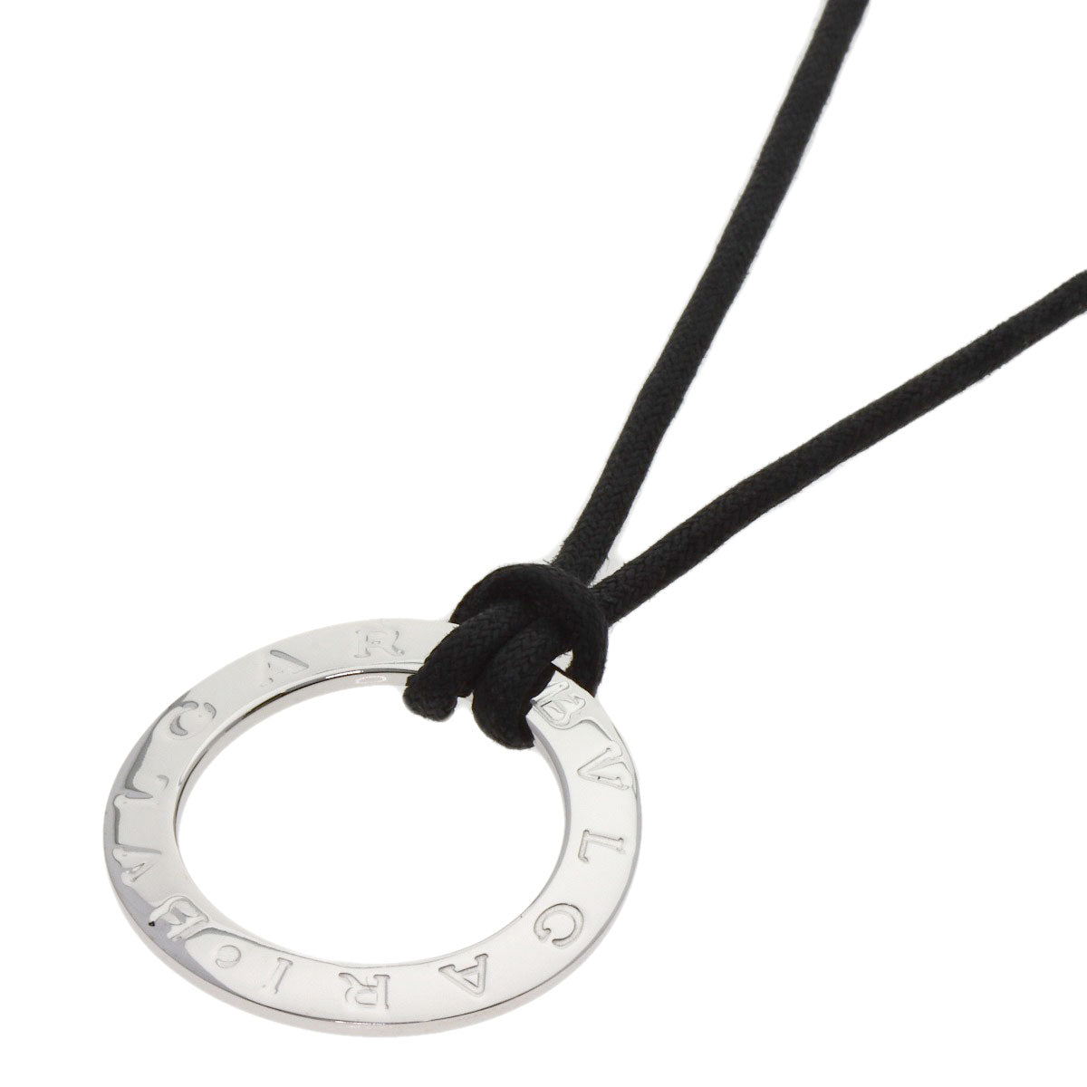 BVLGARI BVLGARI BVLGARI Logo Circle Necklace K18 White Gold Ladies [Used]