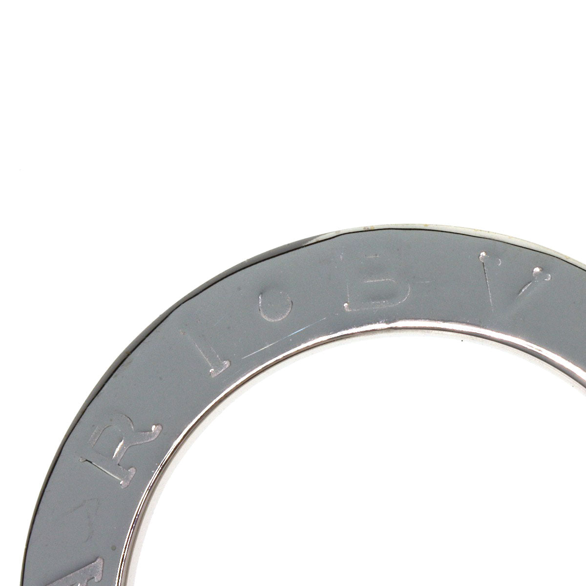 BVLGARI BVLGARI BVLGARI Logo Circle Necklace K18 White Gold Ladies [Used]