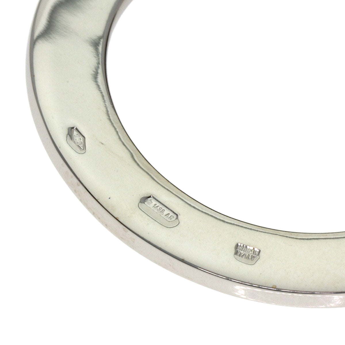 BVLGARI BVLGARI BVLGARI Logo Circle Necklace K18 White Gold Ladies [Used]