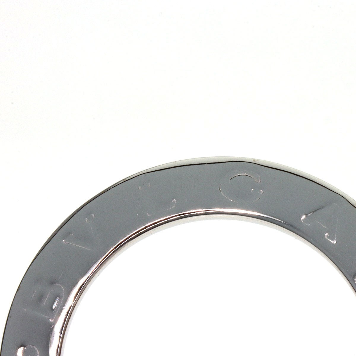 BVLGARI BVLGARI BVLGARI Logo Circle Necklace K18 White Gold Ladies [Used]