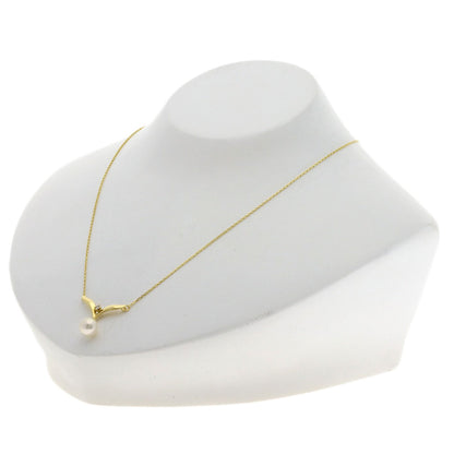 MIKIMOTO Pearl Pearl Diamond Necklace K18 Yellow Gold Ladies [Used]