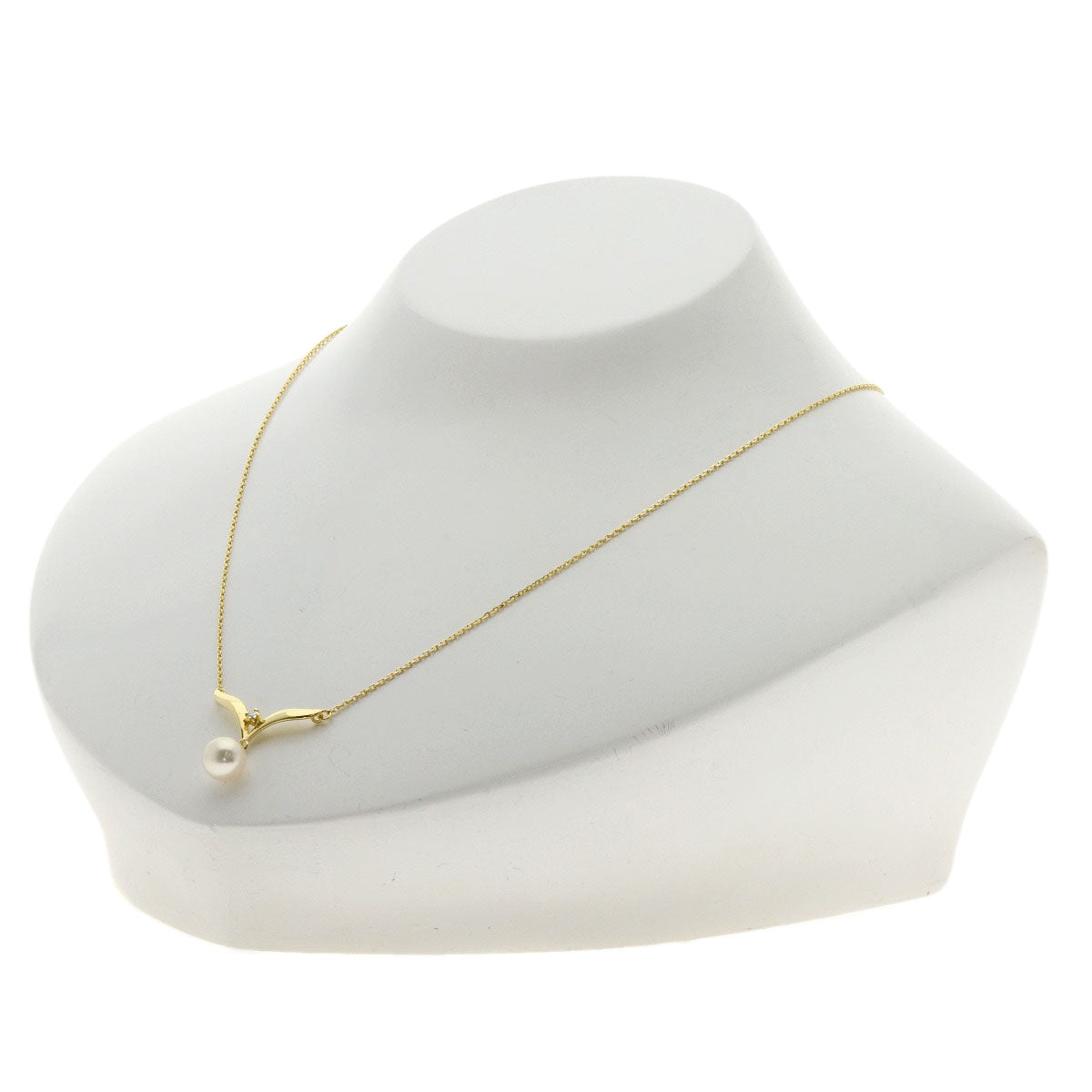 MIKIMOTO Pearl Pearl Diamond Necklace K18 Yellow Gold Ladies [Used]