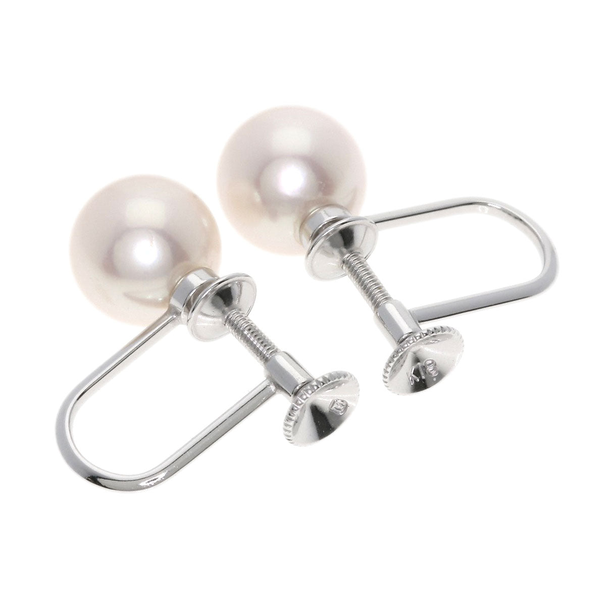MIKIMOTO Pearl Pearl Earring K18 White Gold Ladies [Used]