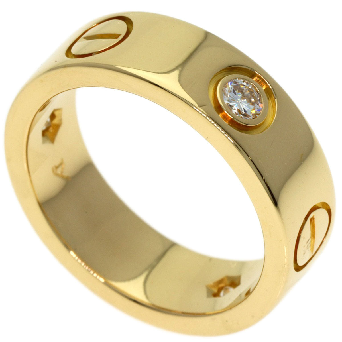 CARTIER love ring 3P Diamond #48 Ring K18 Yellow Gold Ladies [Used]