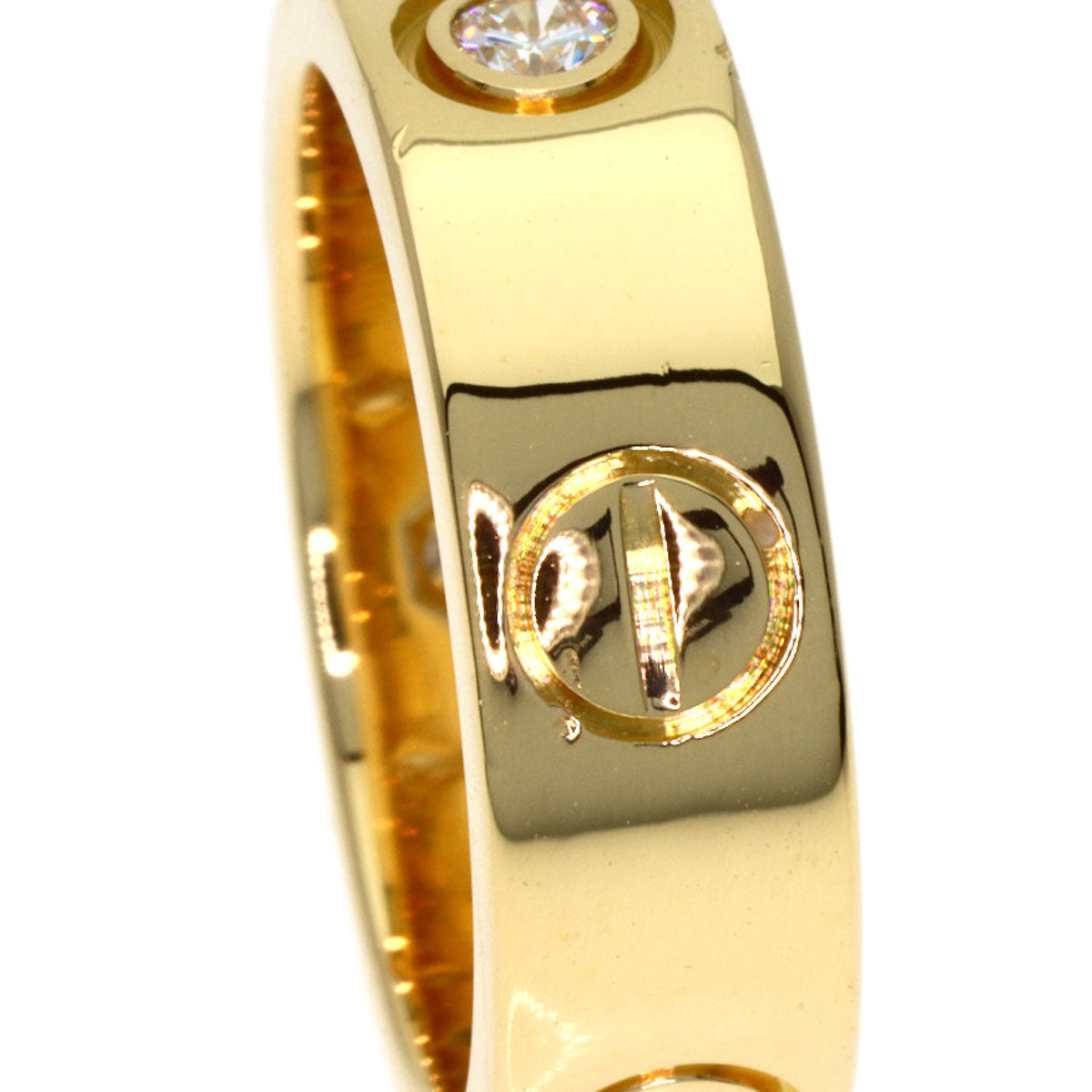 CARTIER love ring 3P Diamond #48 Ring K18 Yellow Gold Ladies [Used]