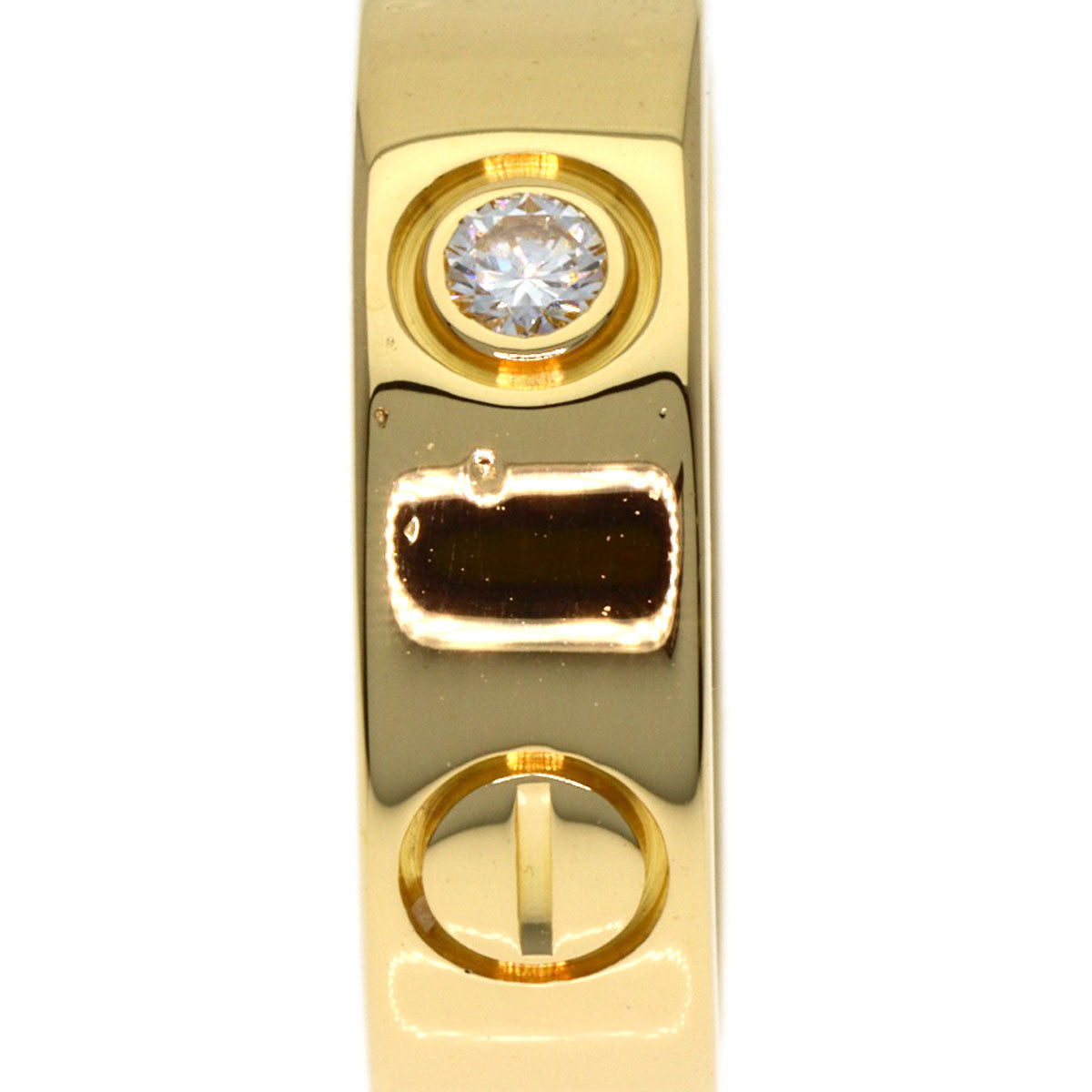 CARTIER love ring 3P Diamond #48 Ring K18 Yellow Gold Ladies [Used]