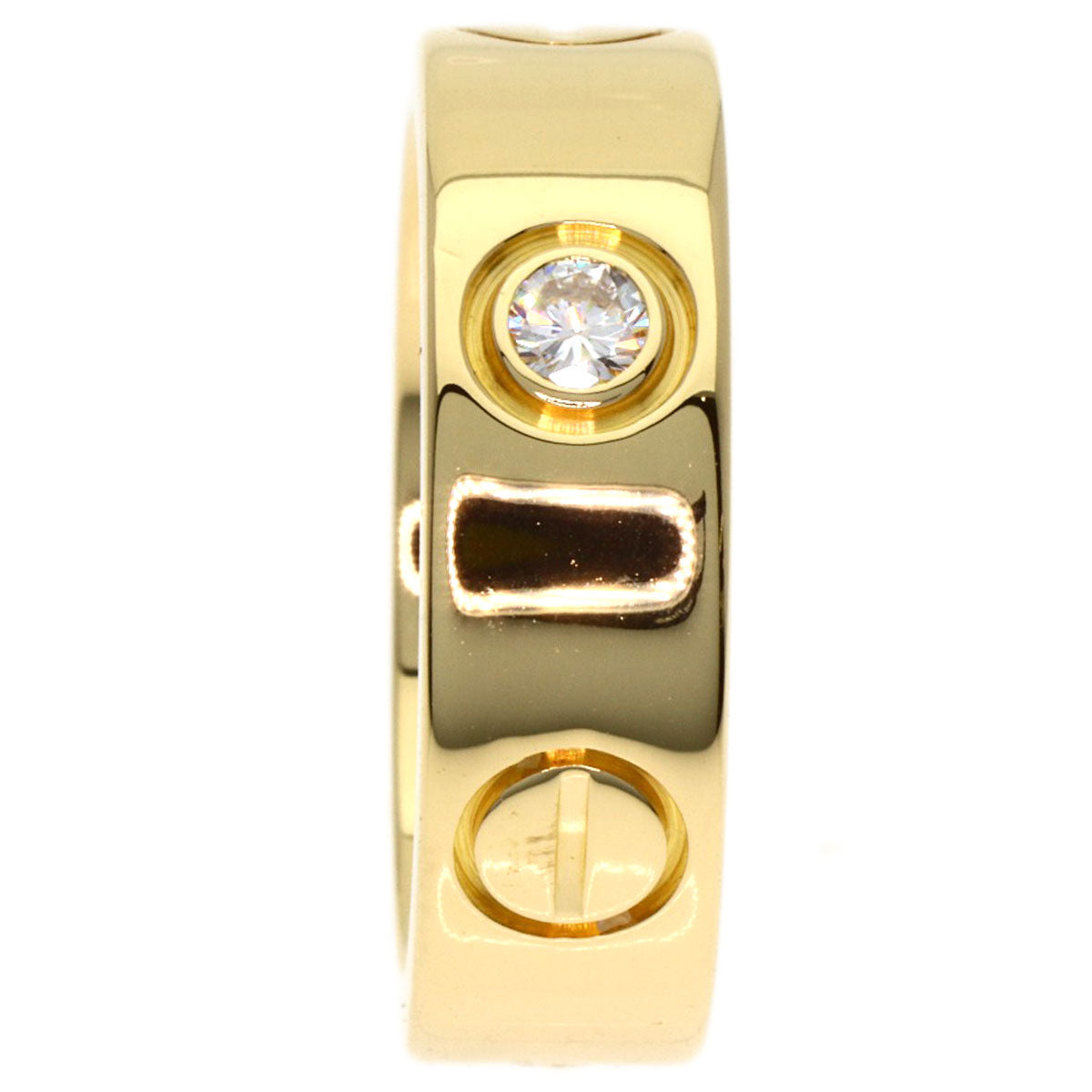 CARTIER love ring 3P Diamond #48 Ring K18 Yellow Gold Ladies [Used]