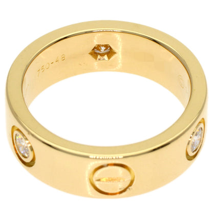 CARTIER love ring 3P Diamond #48 Ring K18 Yellow Gold Ladies [Used]