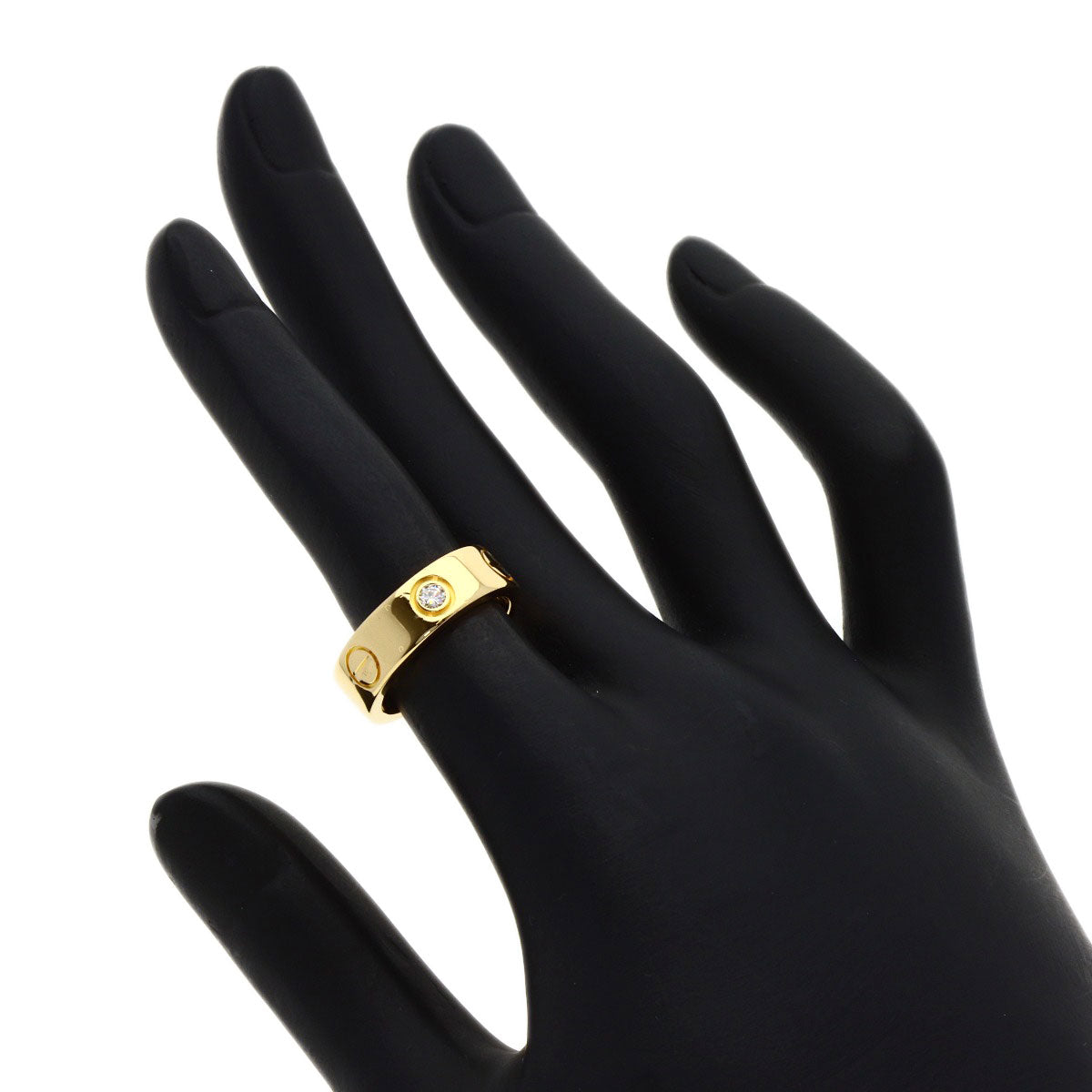 CARTIER love ring 3P Diamond #48 Ring K18 Yellow Gold Ladies [Used]
