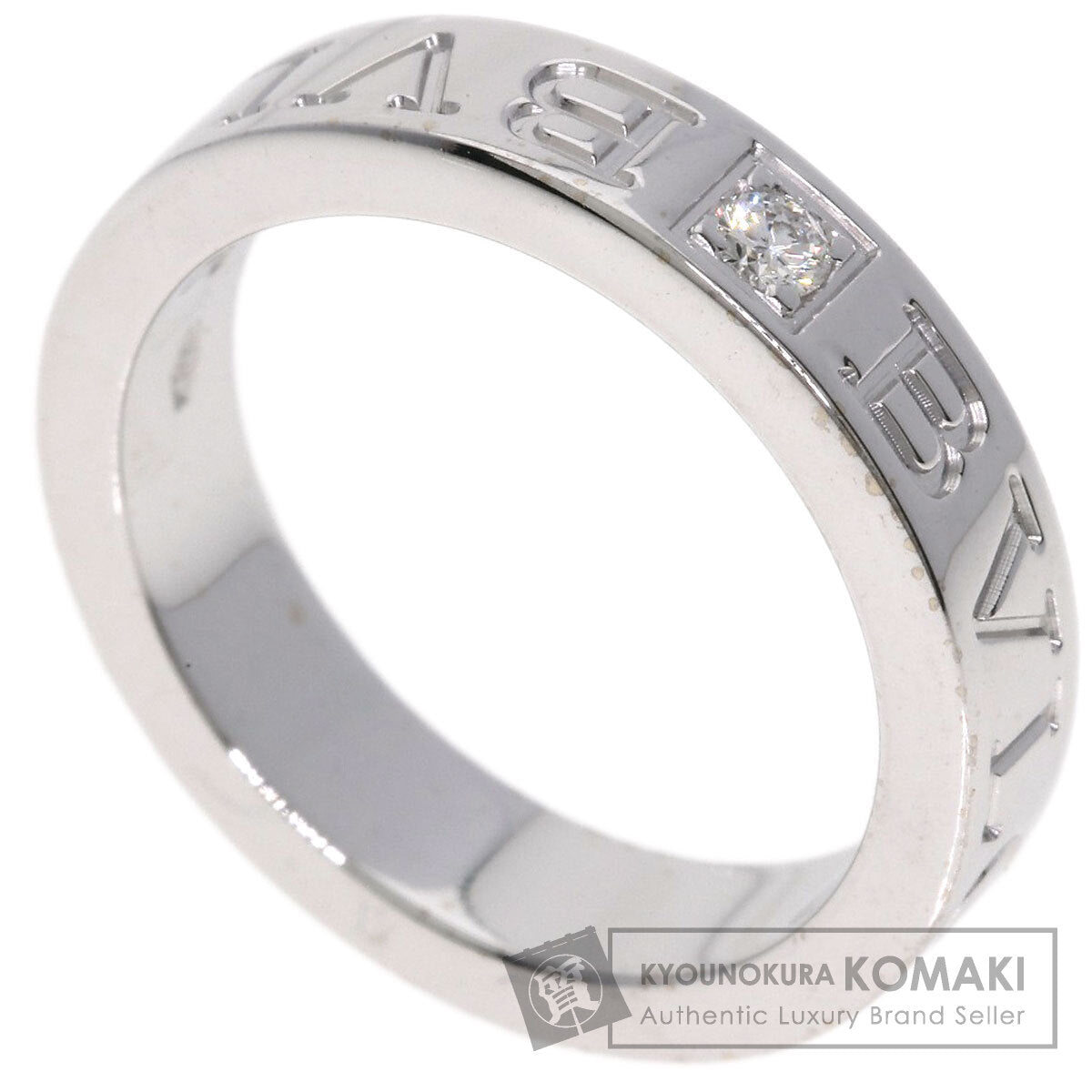 BVLGARI Double logo 1P Diamond Ring K18 White Gold Ladies [Used]