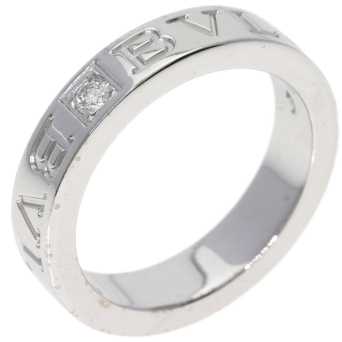 BVLGARI Double logo 1P Diamond Ring K18 White Gold Ladies [Used]