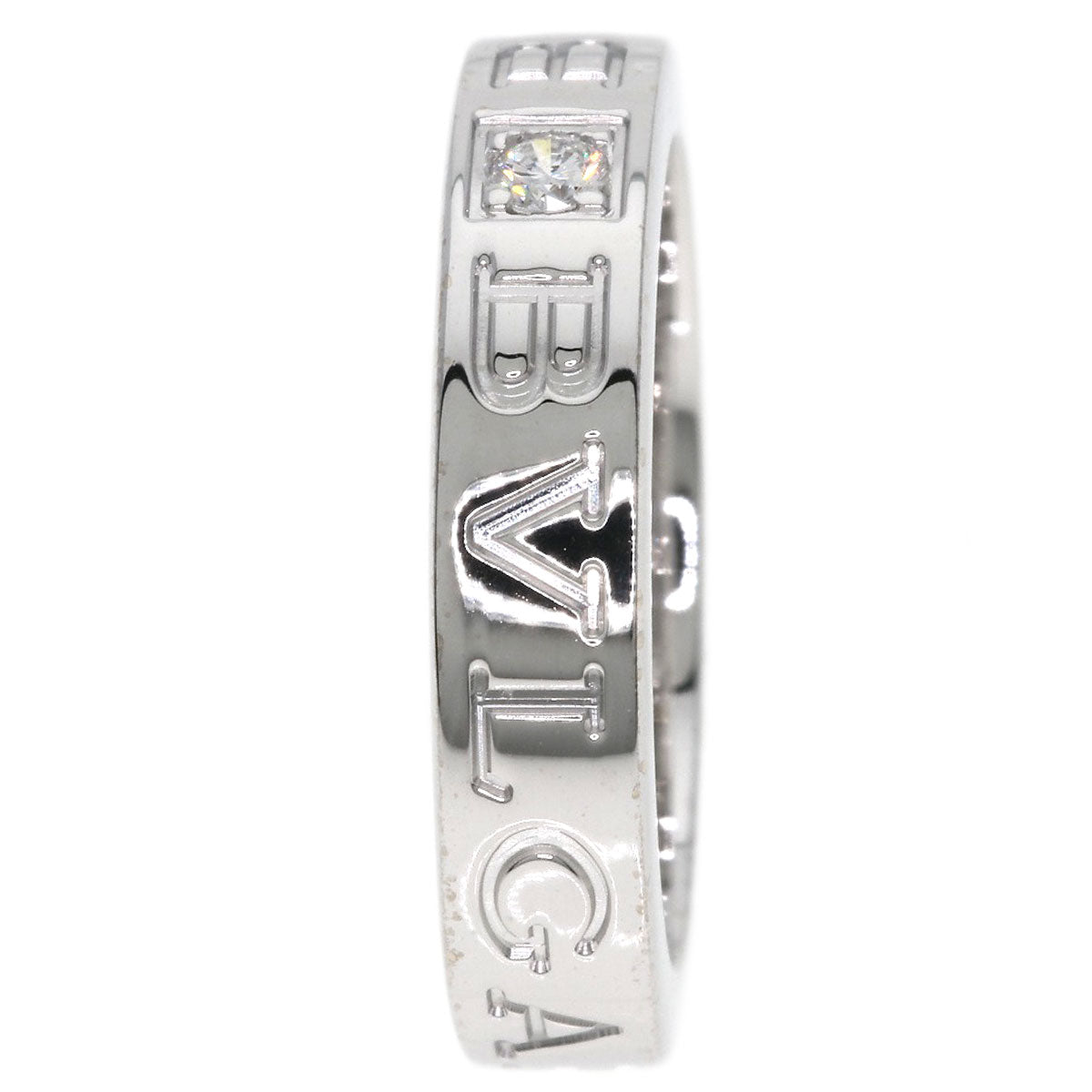BVLGARI Double logo 1P Diamond Ring K18 White Gold Ladies [Used]