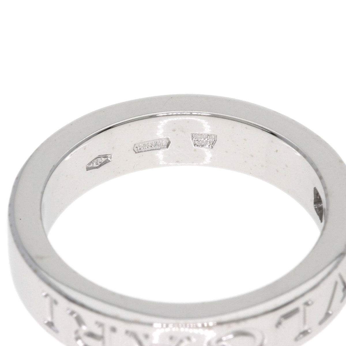 BVLGARI Double logo 1P Diamond Ring K18 White Gold Ladies [Used]