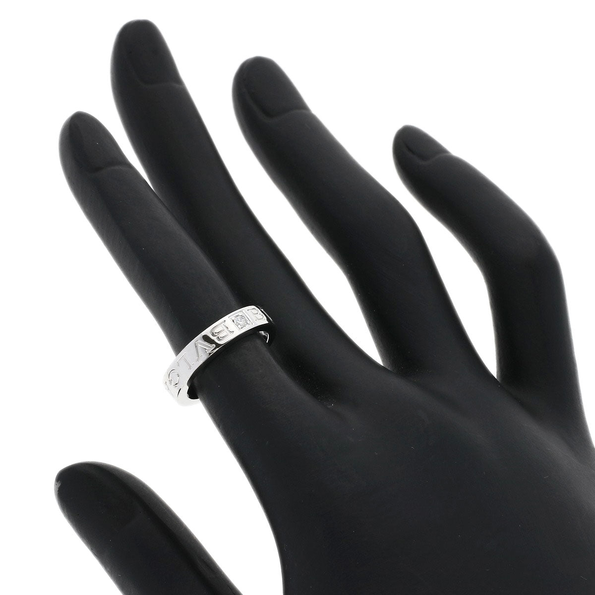 BVLGARI Double logo 1P Diamond Ring K18 White Gold Ladies [Used]