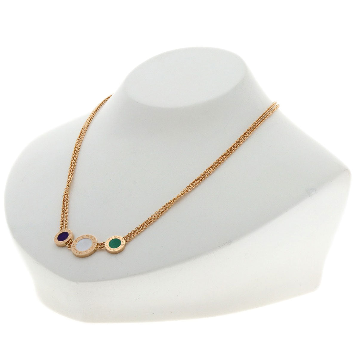 BVLGARI BVLGARI BVLGARI Malachite Sugilite Shell Necklace K18 Pink Gold Ladies [Used]