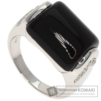 BVLGARI Muza Diamond Onyx Ring K18 White Gold Ladies [Used]