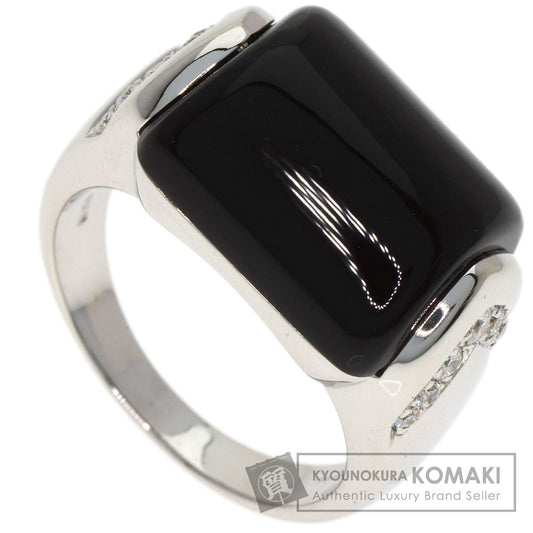 BVLGARI Muza Diamond Onyx Ring K18 White Gold Ladies [Used]