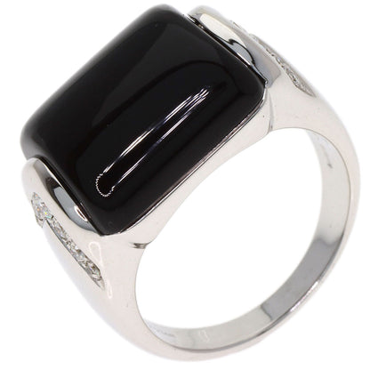 BVLGARI Muza Diamond Onyx Ring K18 White Gold Ladies [Used]