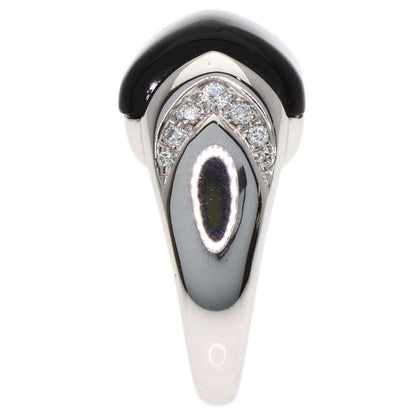 BVLGARI Muza Diamond Onyx Ring K18 White Gold Ladies [Used]