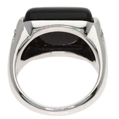 BVLGARI Muza Diamond Onyx Ring K18 White Gold Ladies [Used]