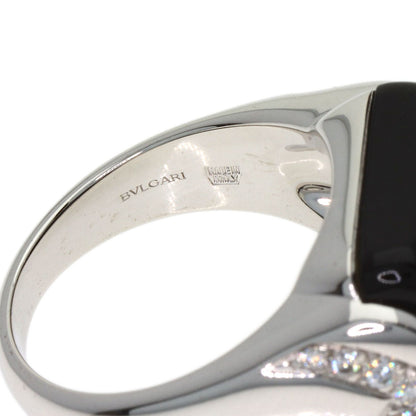 BVLGARI Muza Diamond Onyx Ring K18 White Gold Ladies [Used]