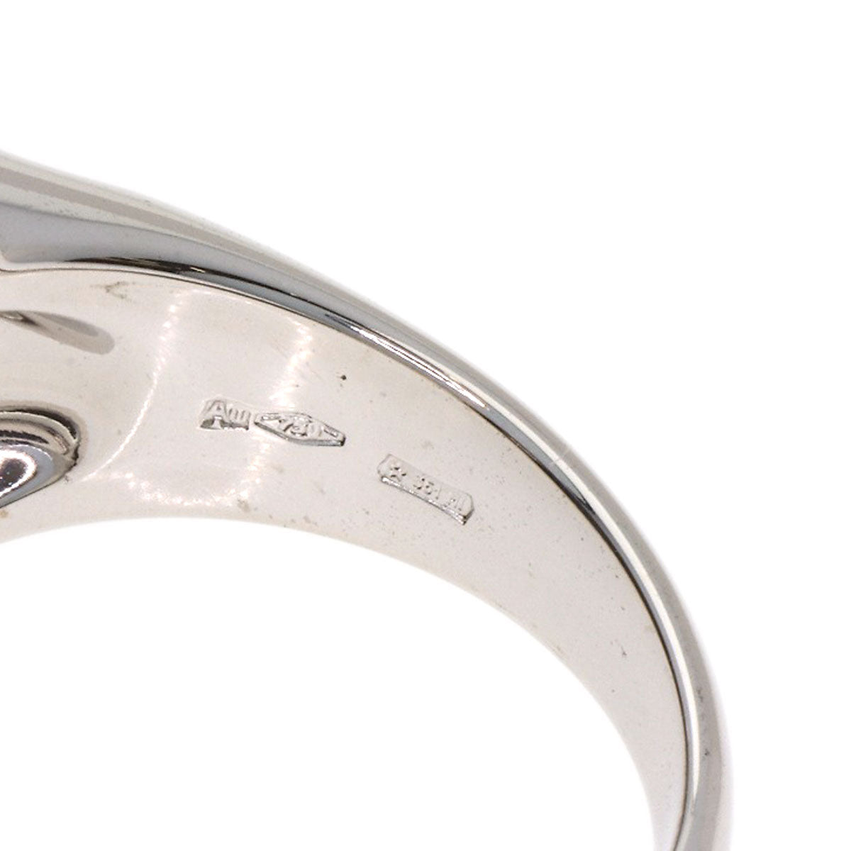 BVLGARI Muza Diamond Onyx Ring K18 White Gold Ladies [Used]