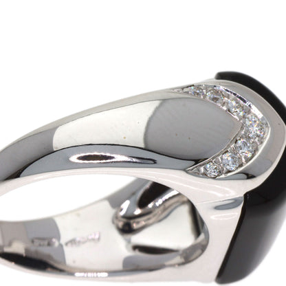 BVLGARI Muza Diamond Onyx Ring K18 White Gold Ladies [Used]