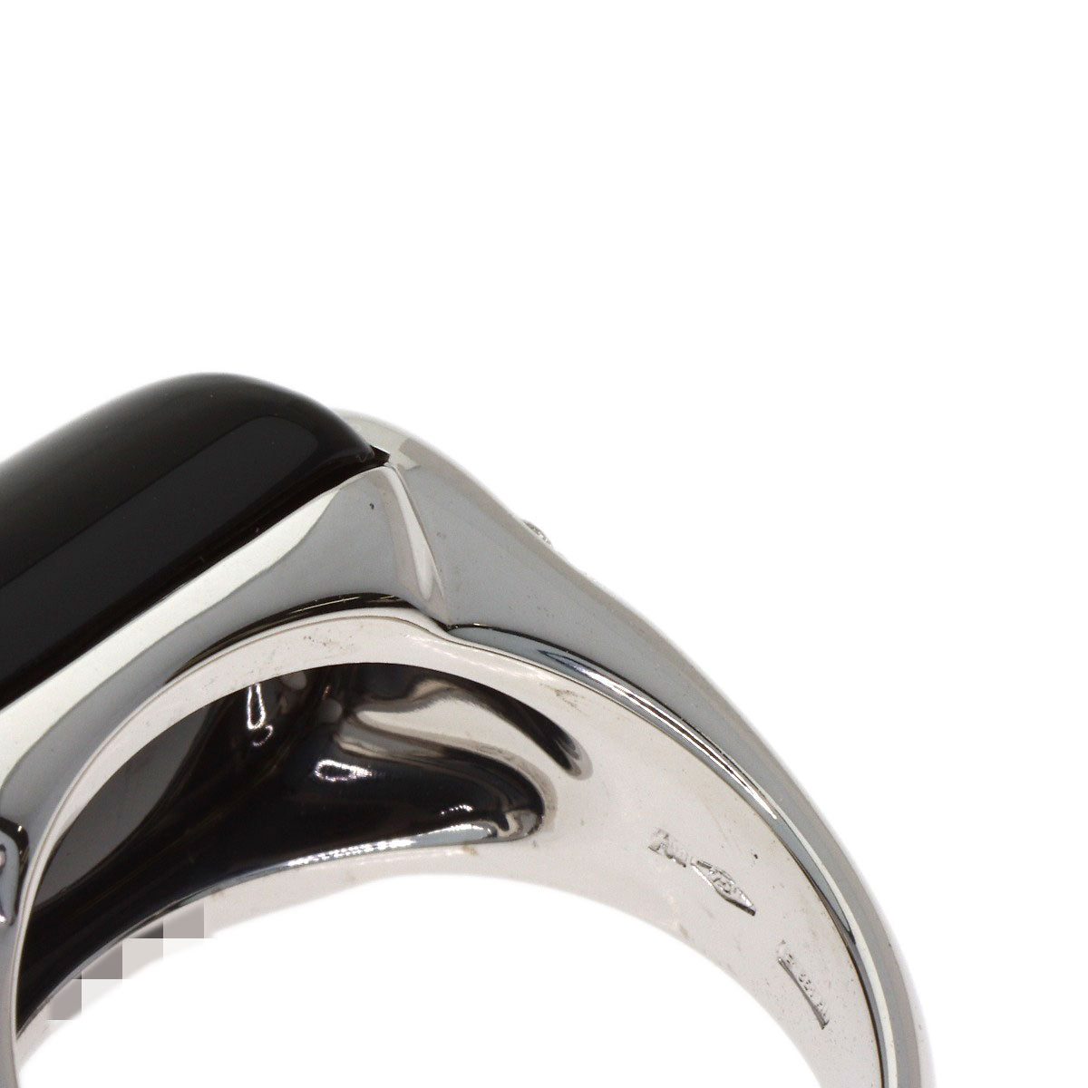 BVLGARI Muza Diamond Onyx Ring K18 White Gold Ladies [Used]