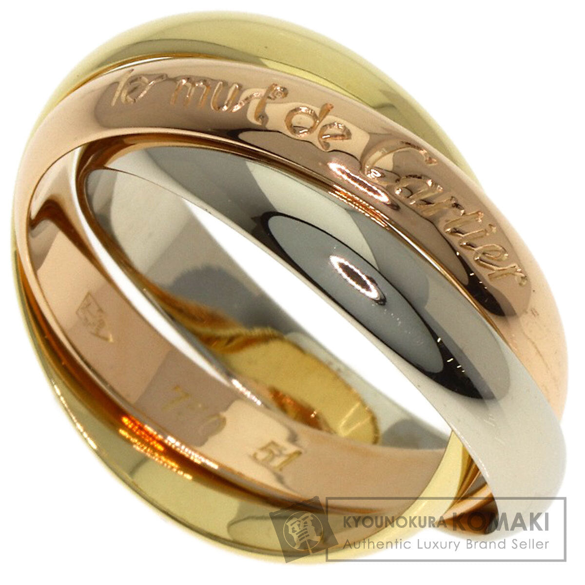 CARTIER Trinity #51 Ring K18 Yellow Gold K18 White GoldLadies [Used]