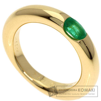 CARTIER Ellipse Emerald #51 Ring K18 Yellow Gold Ladies [Used]