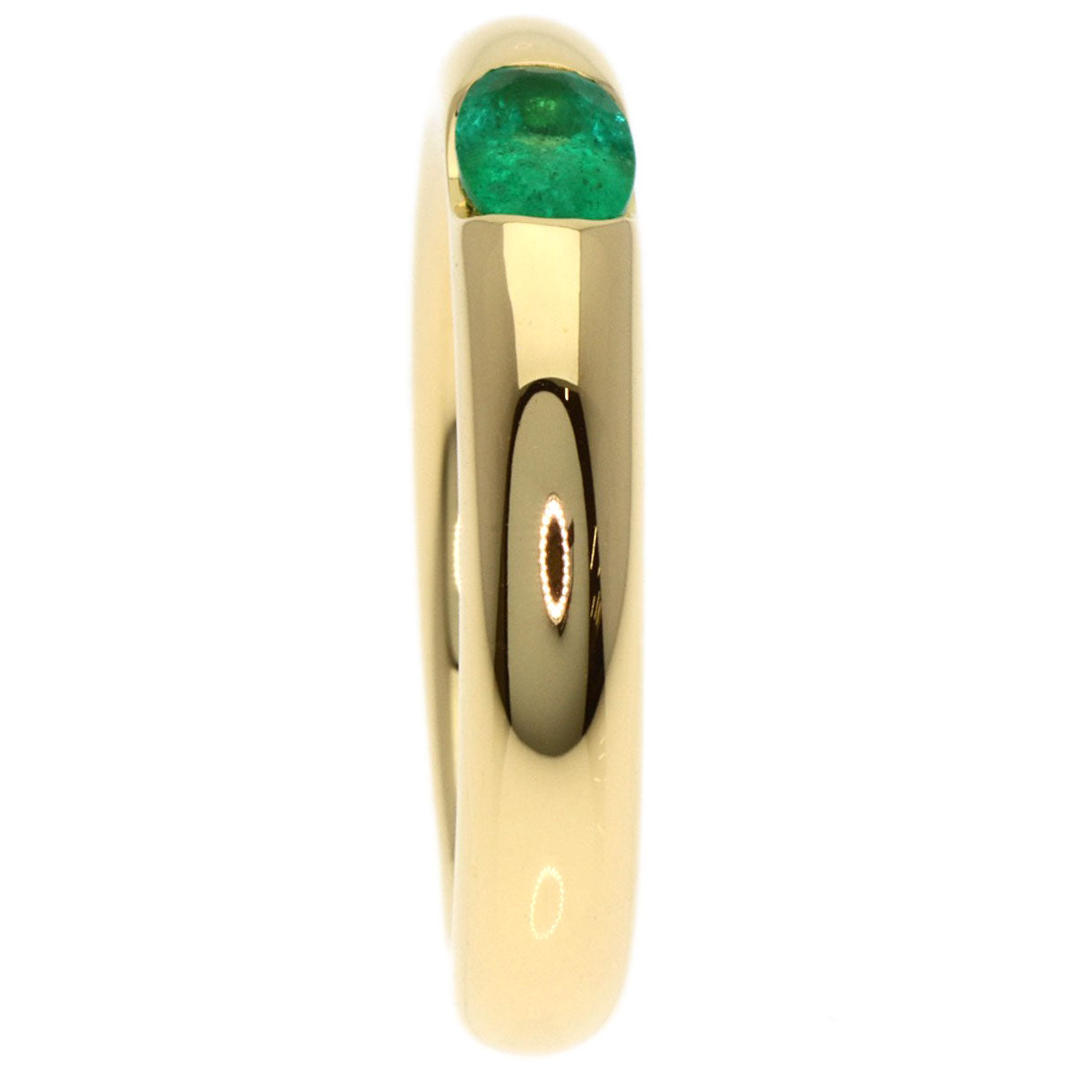 CARTIER Ellipse Emerald #51 Ring K18 Yellow Gold Ladies [Used]