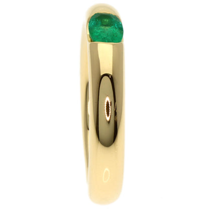CARTIER Ellipse Emerald #51 Ring K18 Yellow Gold Ladies [Used]