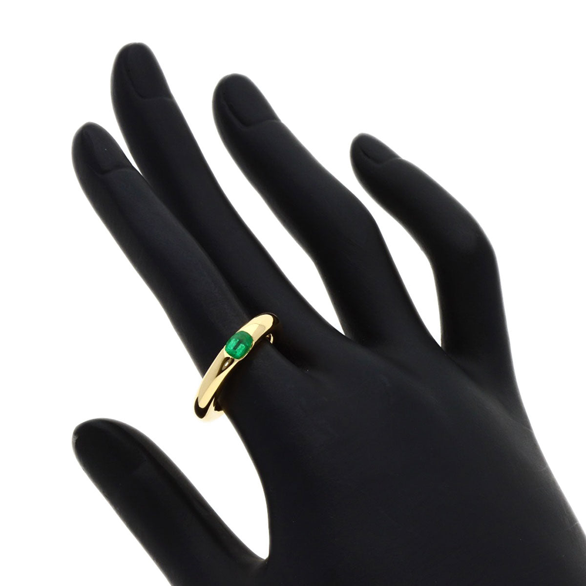 CARTIER Ellipse Emerald #51 Ring K18 Yellow Gold Ladies [Used]