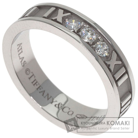 TIFFANY&Co. Atlas 3P Diamond Ring K18 White Gold Ladies [Used]