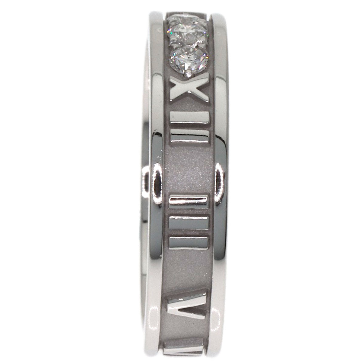 TIFFANY&Co. Atlas 3P Diamond Ring K18 White Gold Ladies [Used]