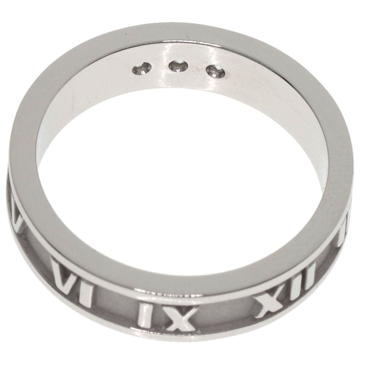 TIFFANY&Co. Atlas 3P Diamond Ring K18 White Gold Ladies [Used]