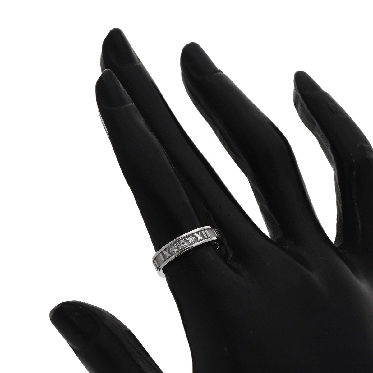 TIFFANY&Co. Atlas 3P Diamond Ring K18 White Gold Ladies [Used]