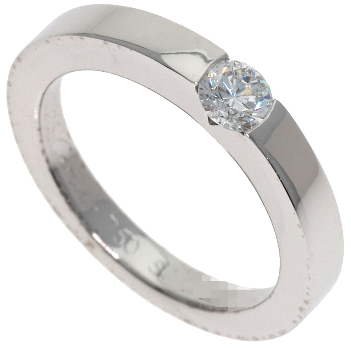 CARTIER Date with Diamond #50 Ring K18 White Gold Ladies [Used]